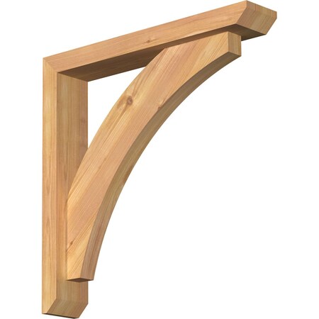 Ekena Millwork Thorton Slat Smooth Bracket w/ Offset Brace, Western Red Cedar, 3 1/2"W x 20"D x 20"H BKT0402X20X20THR06SWR